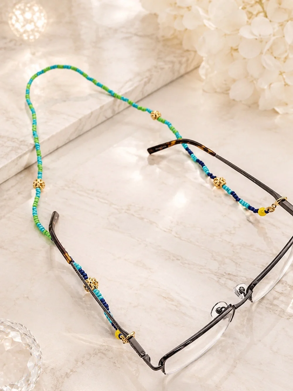 Tory Burch Roxanne Colorful Beaded Necklace or Eyeglass Chain.